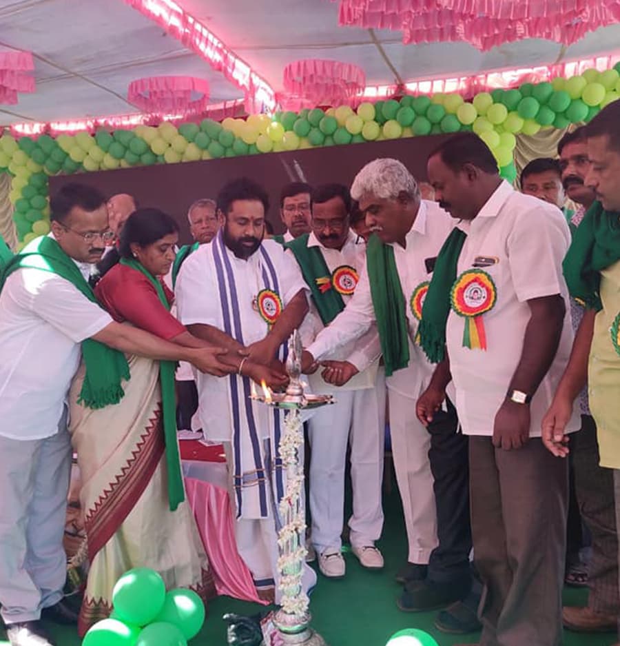Blessing the devotees